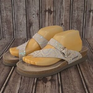 Sz 40 / 10 Mephisto Helen Sandals Iridescent Python Leather Cork Footbed NWT!